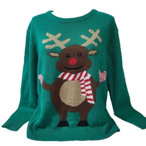 Christmas Green Rudolph Sweater